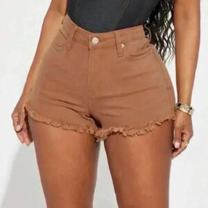 NWT Fashion Nova Brown Denim Shorts